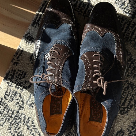 Mercanti Fiorentini Navy and Brown Oxfords